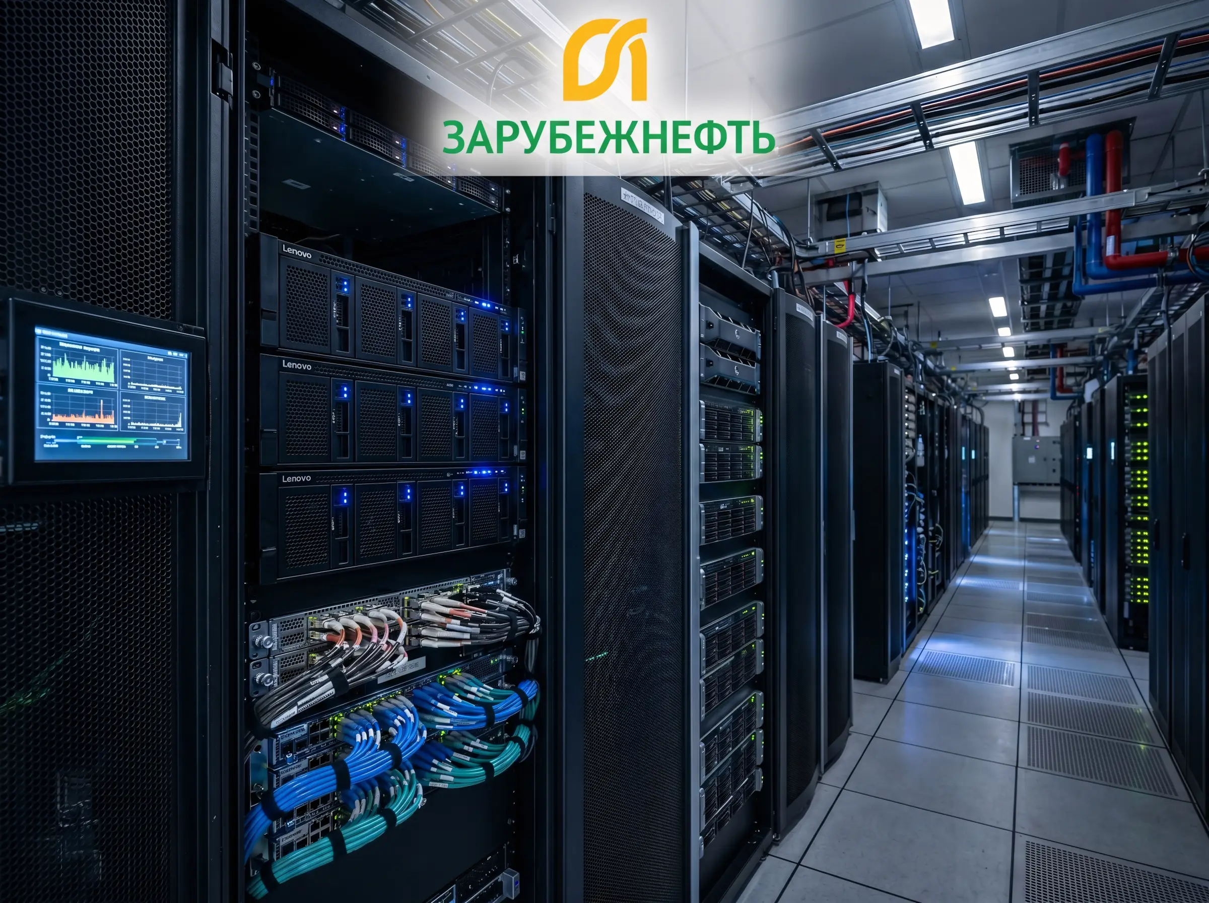 HPC кластер Lenovo InfiniBand в помещении серверной