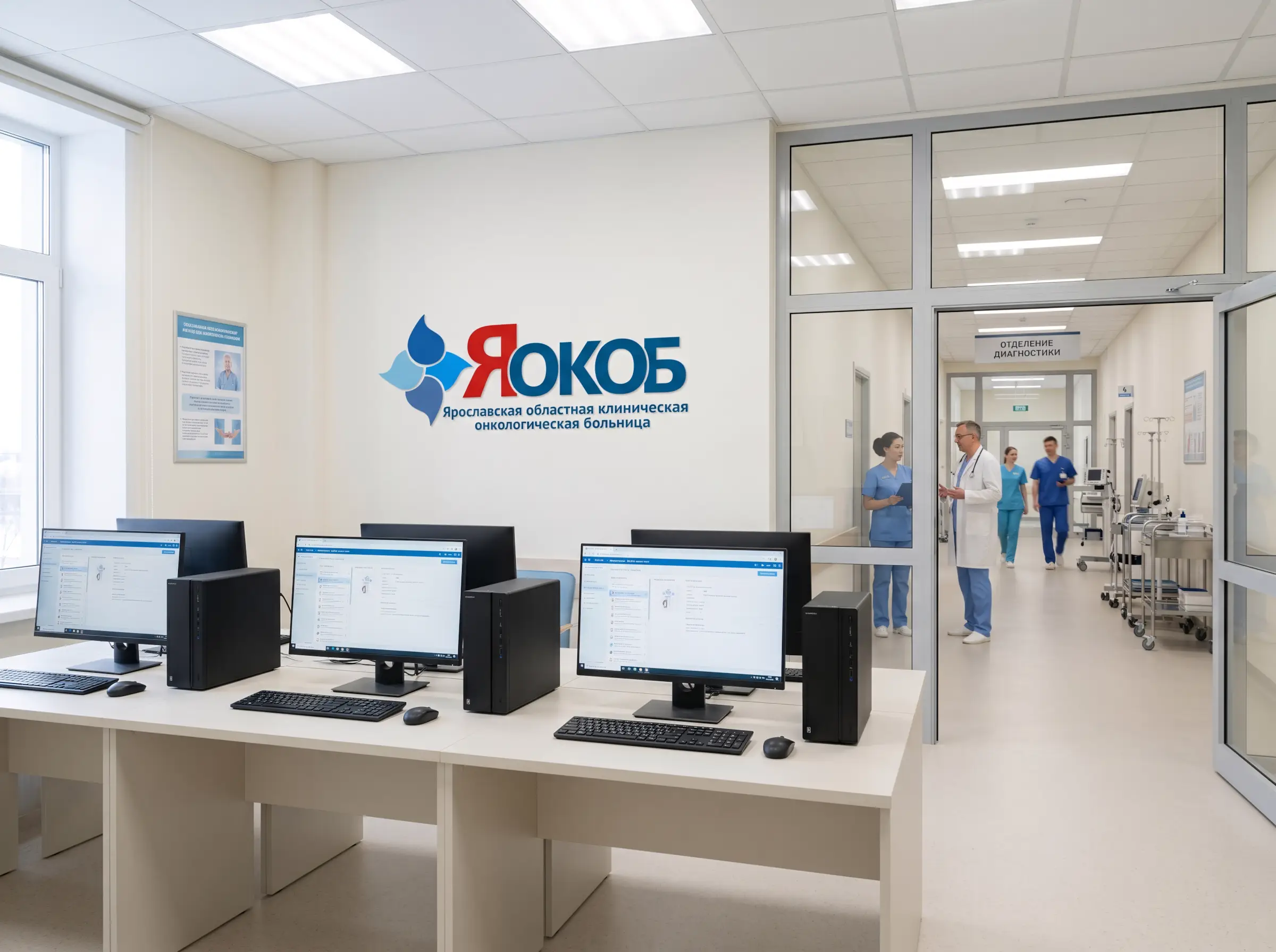 Помещение Ярославской онкологической больницы с новыми АРМ Помещение Ярославской онкологической больницы с новыми АРМ