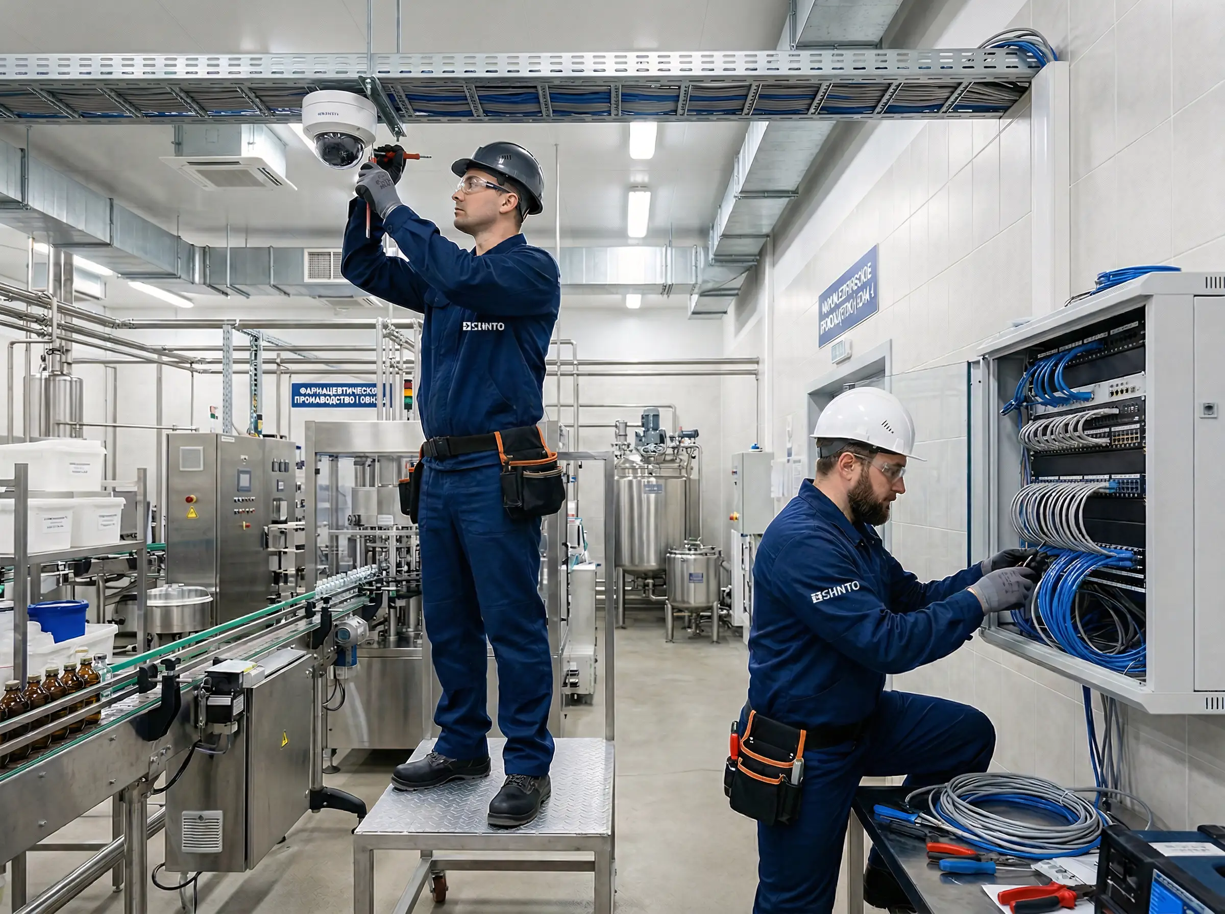 Создание ИТ-инфраструктуры на фармацевтическом предприятии Монтаж СКС, видеонаблюдения и сетевого оборудования на фармацевтическом производстве