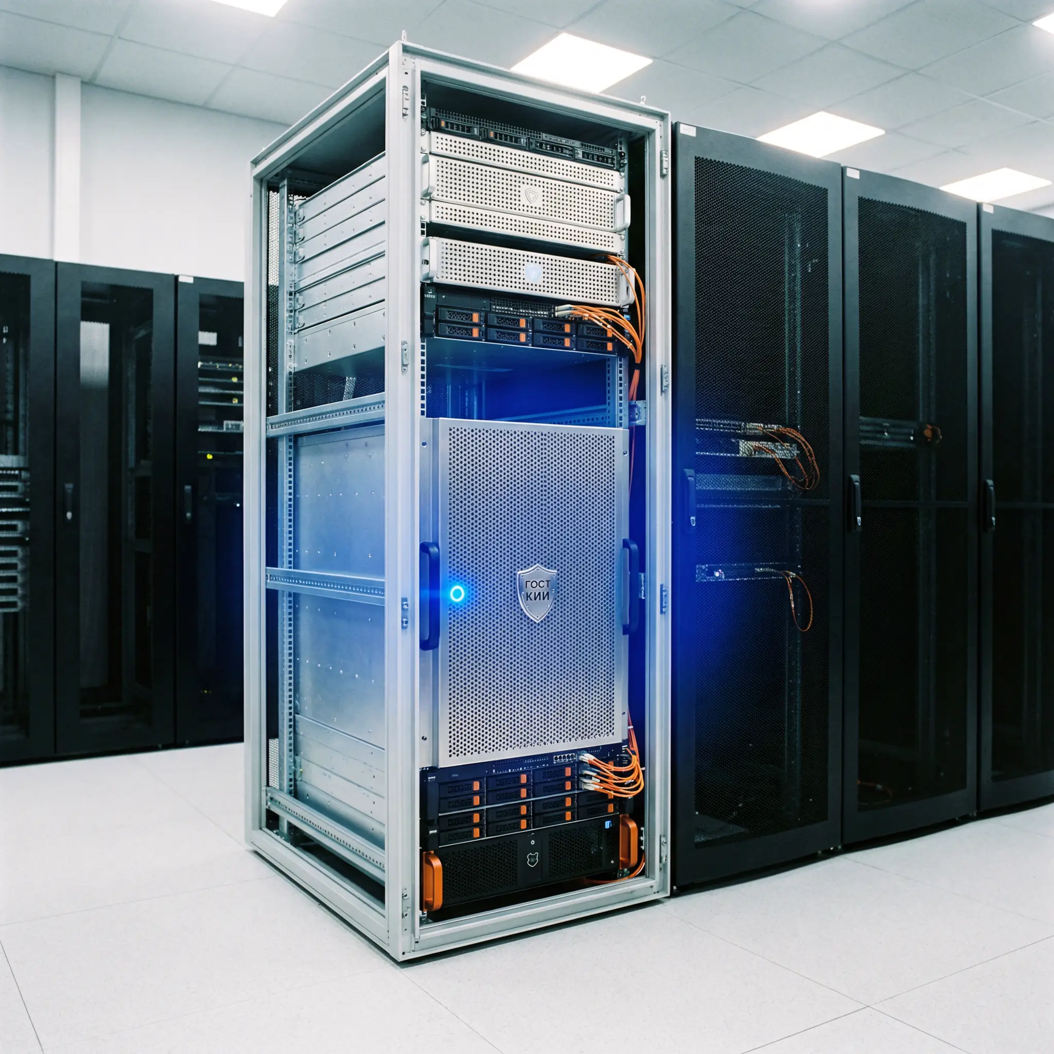 Защищенная серверная инфраструктура по ГОСТ. Импортозамещение ИТ-инфраструктуры: отечественное серверное оборудование, соответствующее требованиям безопасности критической информационной инфраструктуры (ГОСТ КИИ), установленное в ЦОД.