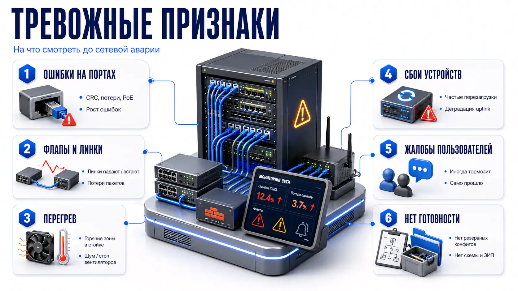 3д изометрия - тревожные признаки, что сеть близка к отказу, причины