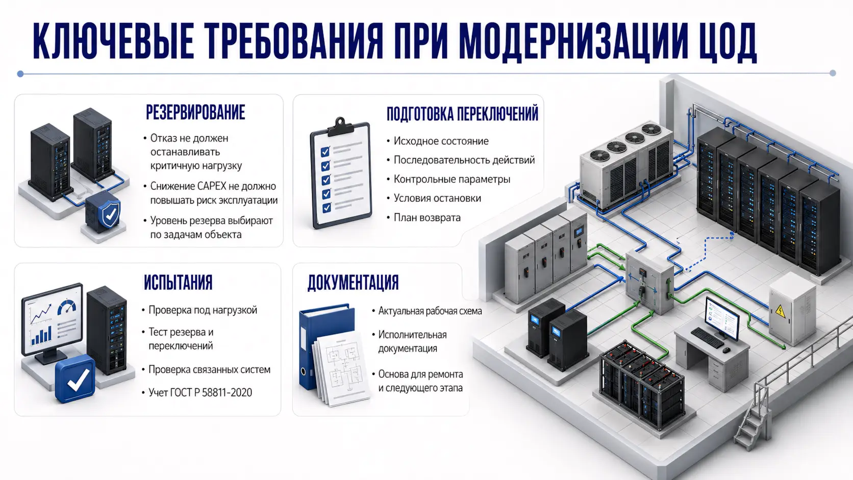 Ключевые требования при модернизации ЦОД