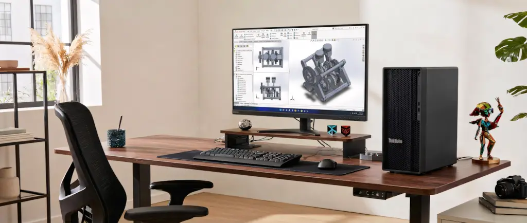 Рабочая станция для графики - на мониторе 3д моделирование
