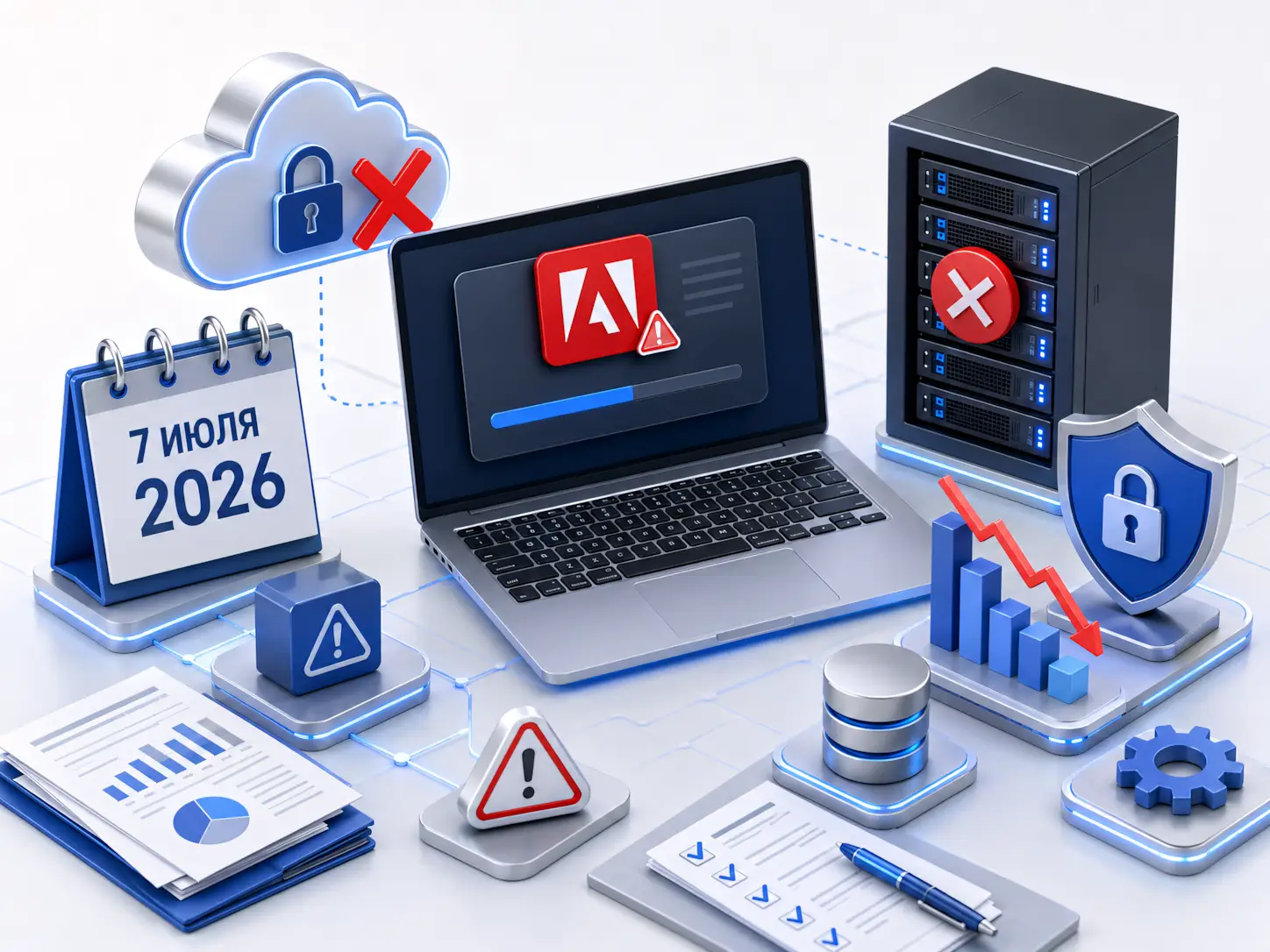 Изометрическое изображение - Adobe отключает корпоративные лицензии в России