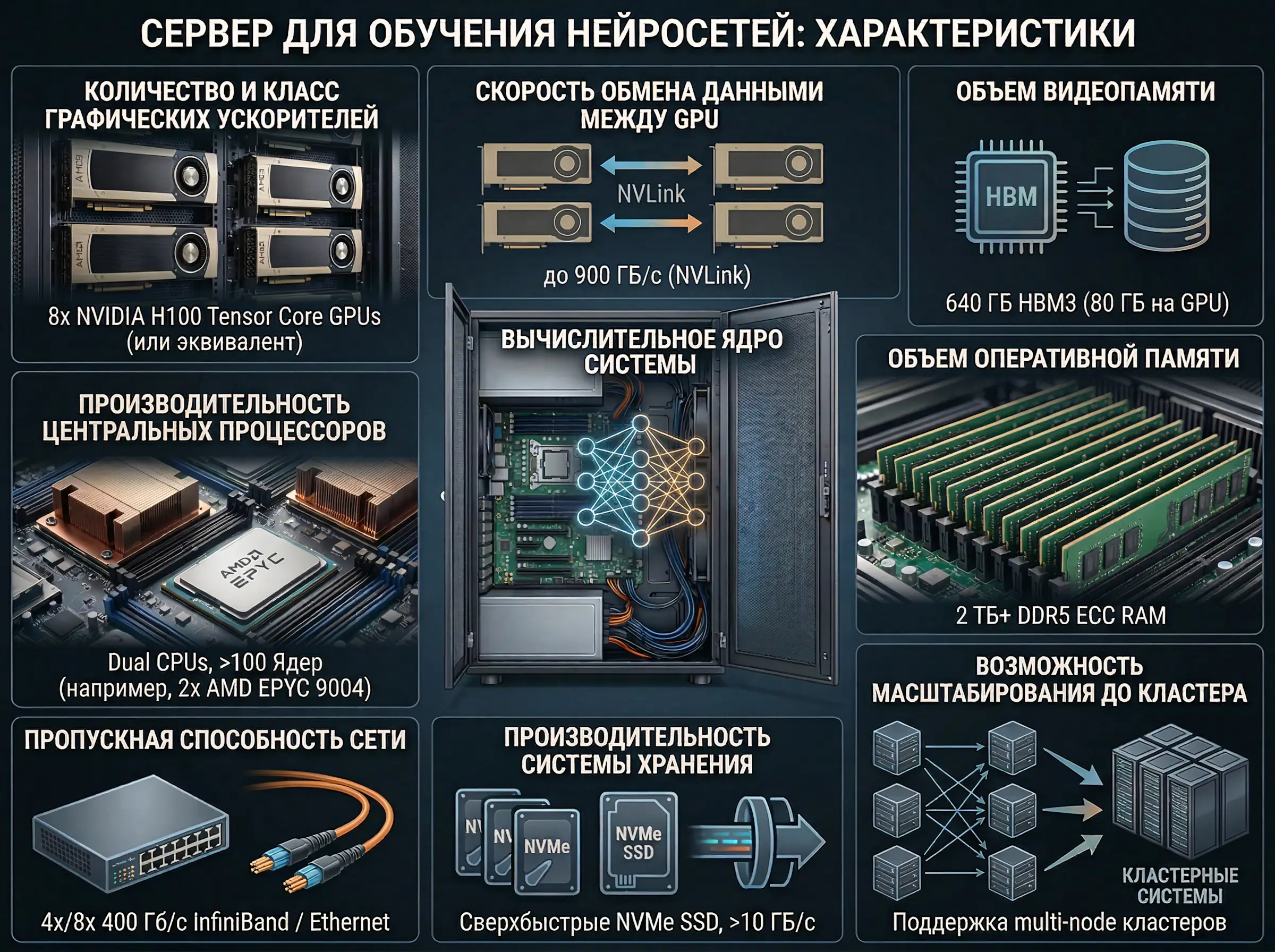 Инфографика сервера для обучения нейросетей