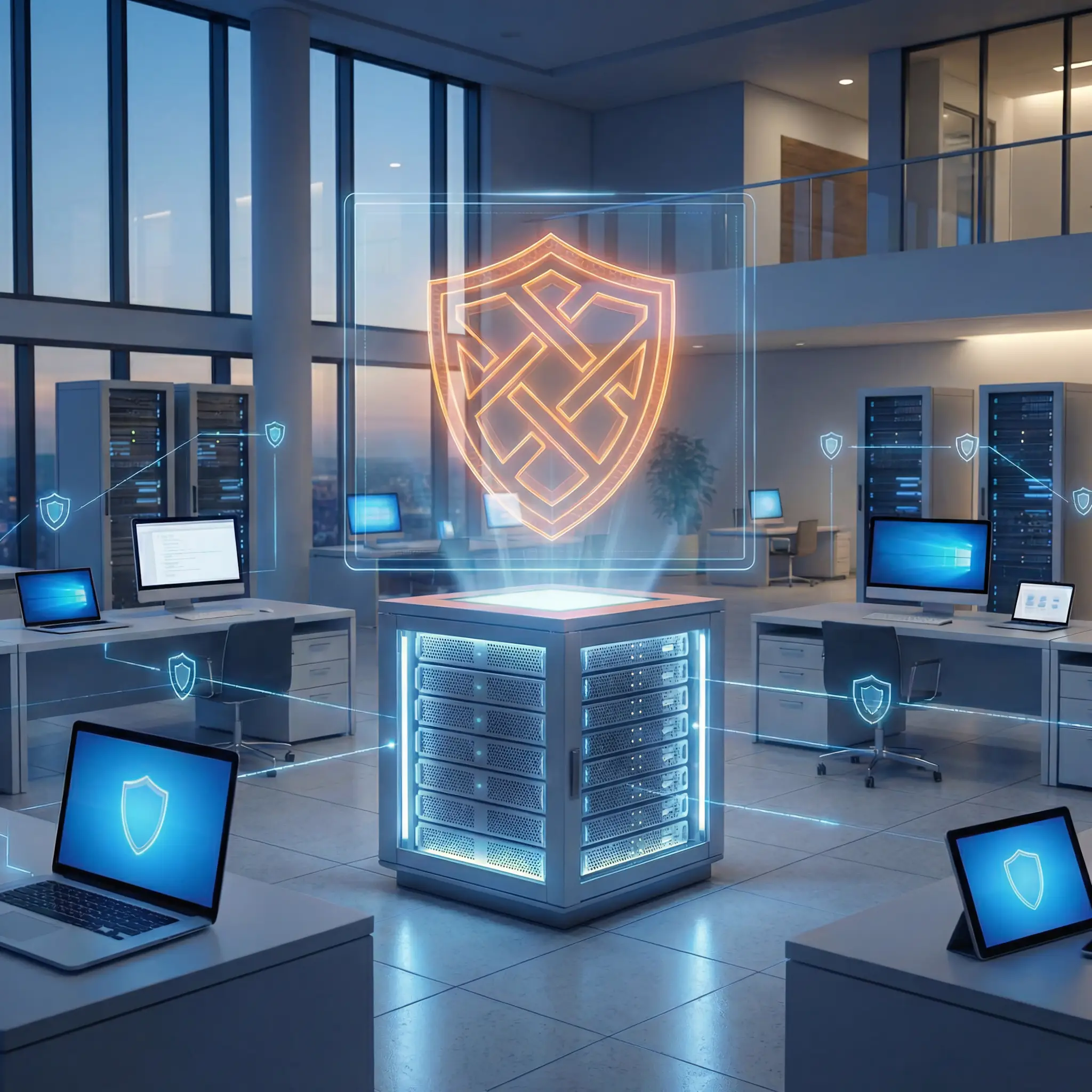 Антивирусная защита для бизнеса: внедрение централизованной системы безопасности, защищающей корпоративный сервер и все конечные рабочие станции сотрудников в офисе от вредоносных программ.