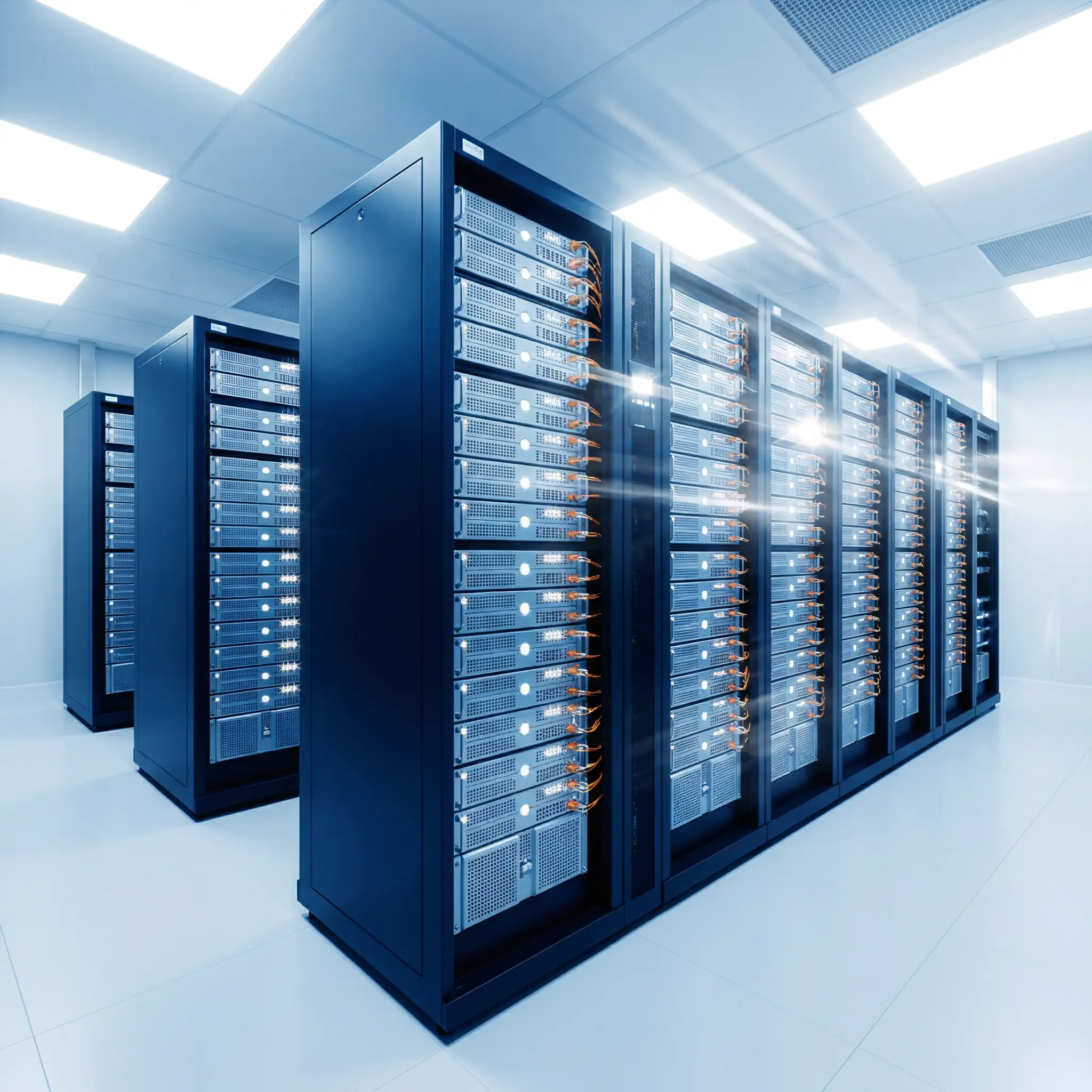 Администрирование и управление ИТ‑инфраструктурой Серверное помещение в синих тонах