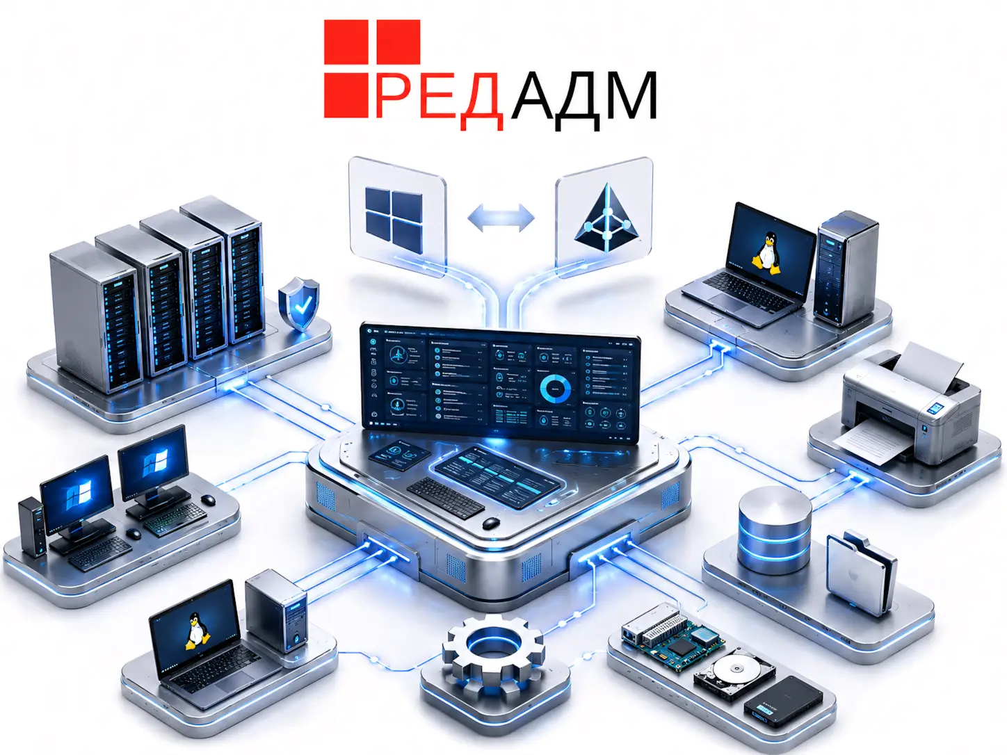 Абстрактное изображение миграции с Active Directory на РЕД АДМ