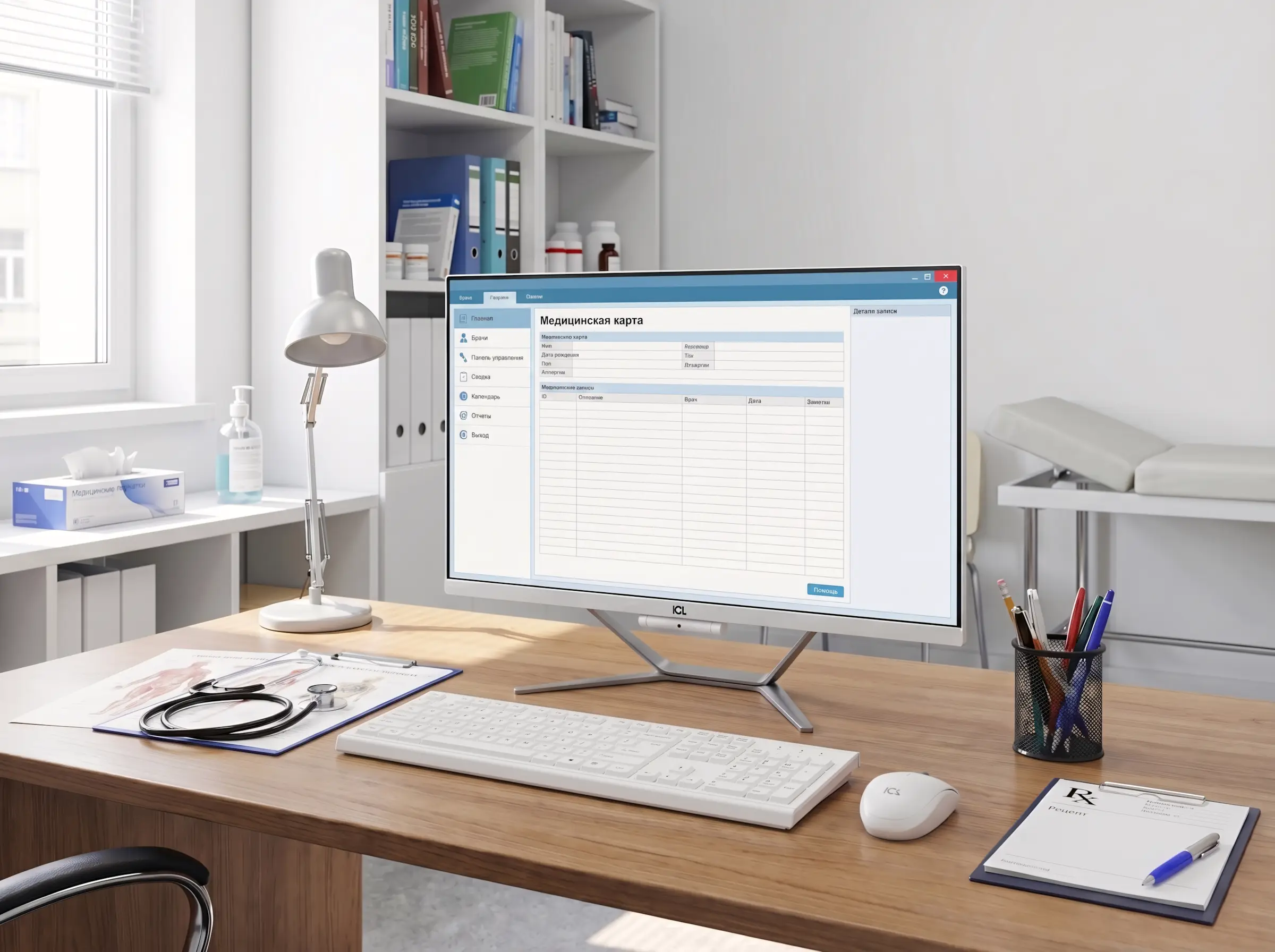Защищенное рабочее место врача ICL Ray в кабинете